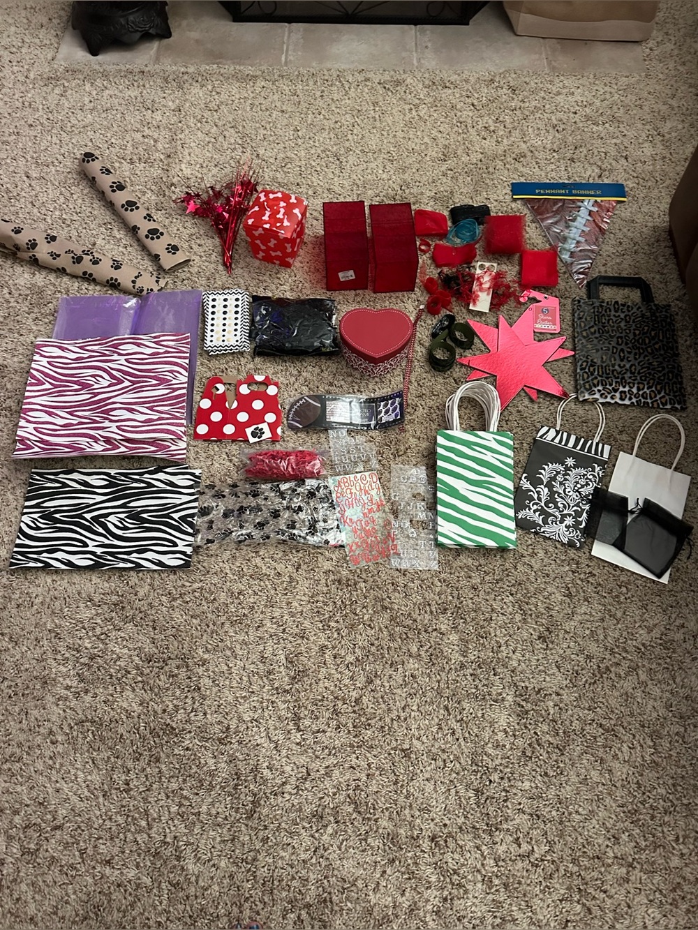 Assorted Gift Bags and Crafting Supplies